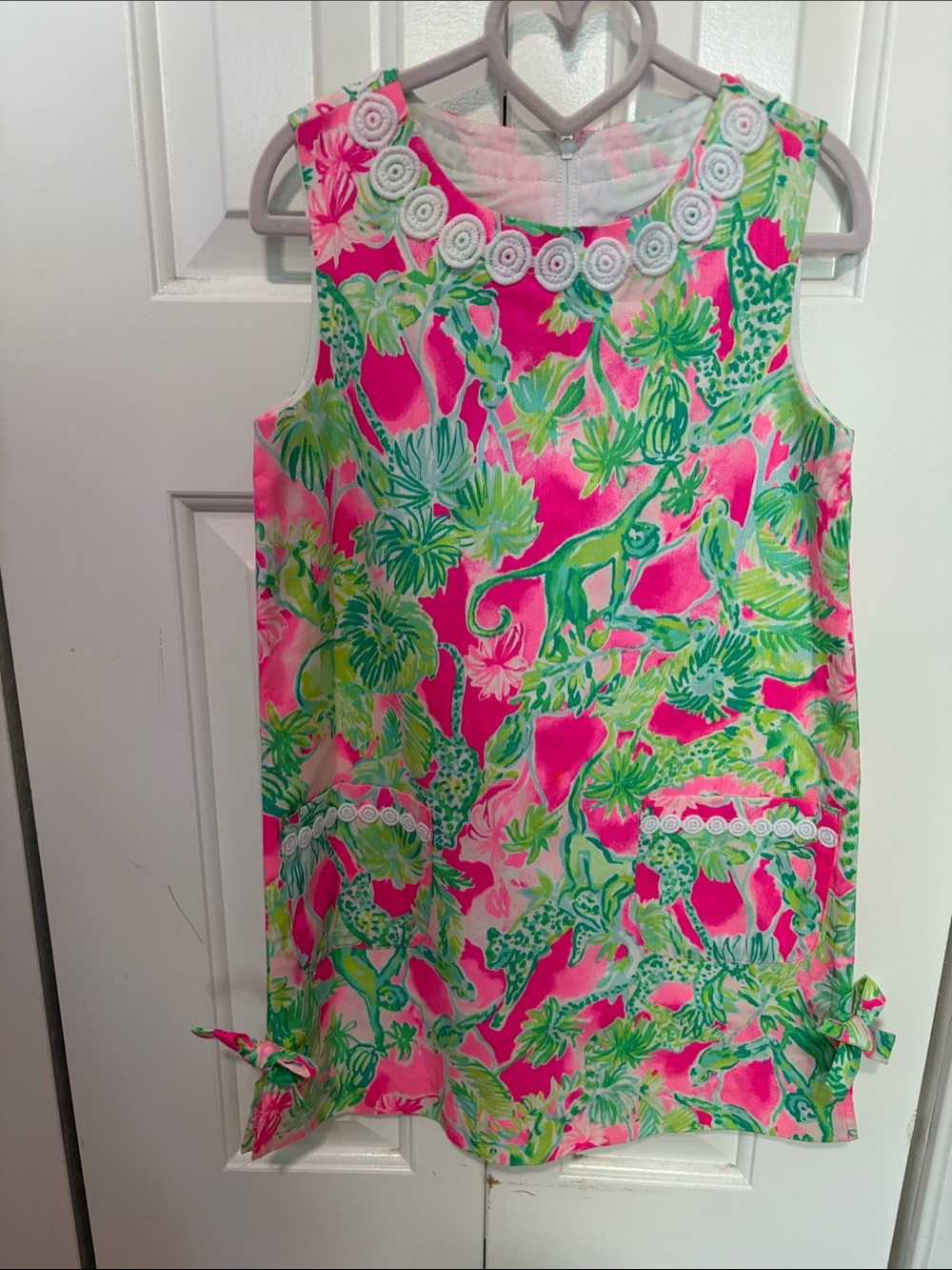 Lilly Pulitzer Girls MultiColor Animal Print Shift Dress Size 7
